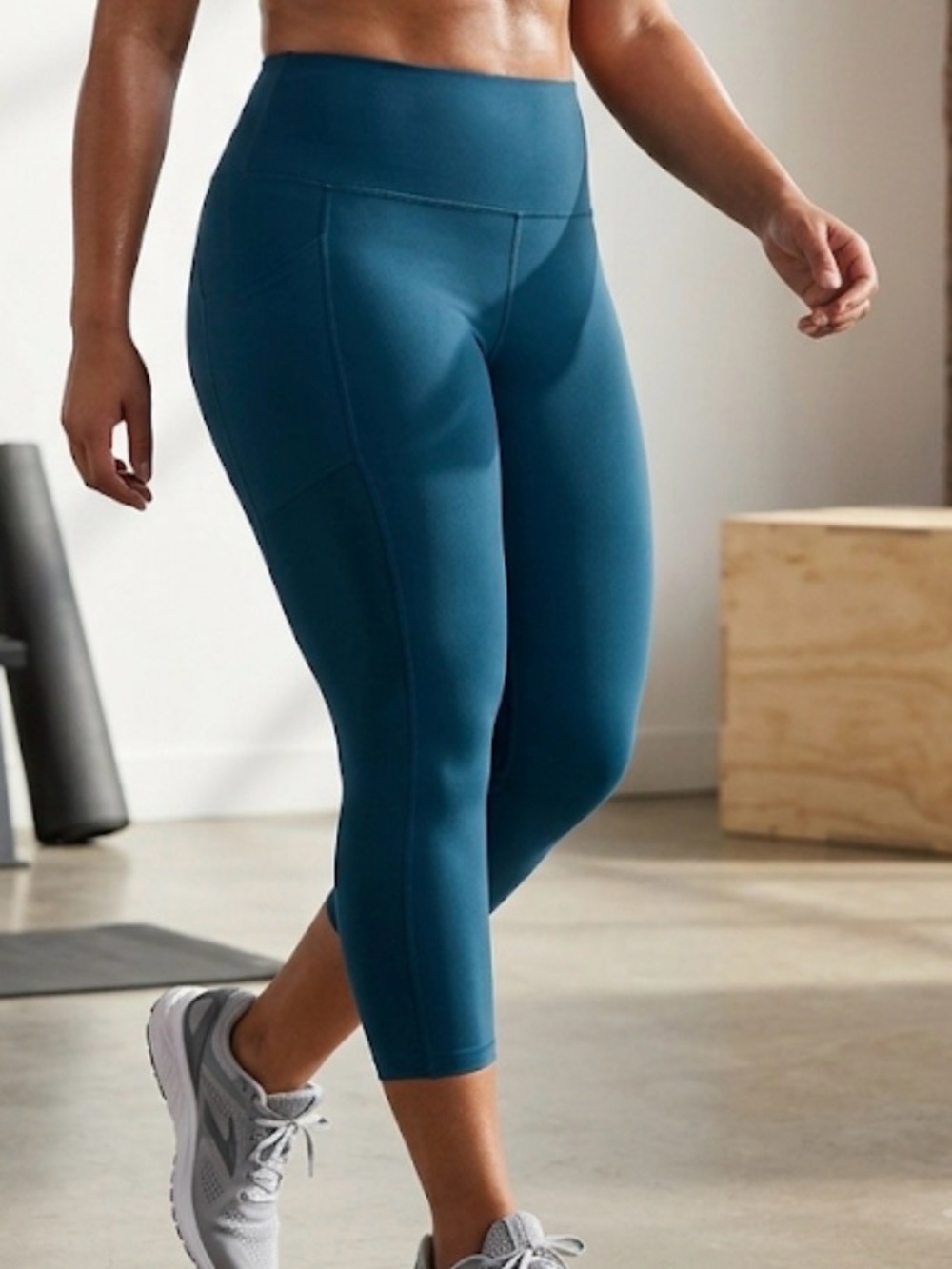 90 Degree by Reflex Blue Topaz Nylex Ankle Leggings Size L NWT(A675)